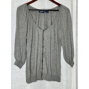 PRESS GRAY COTTON MODAL BLEND CARDIGAN SWEATER SIZE LARGE CANADA